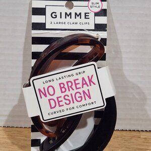 Gimme 2 Large Claw Clips No Break Design Slim Style Long Lasting Grip